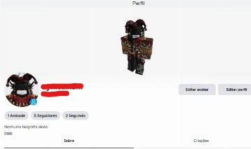 CONTA DE ROBLOX 2010 - 80 ROBUX