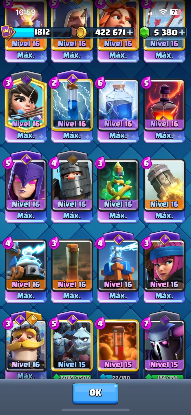 Clash royale conta 9 anos de conta mt carta nv max e 15k troféu