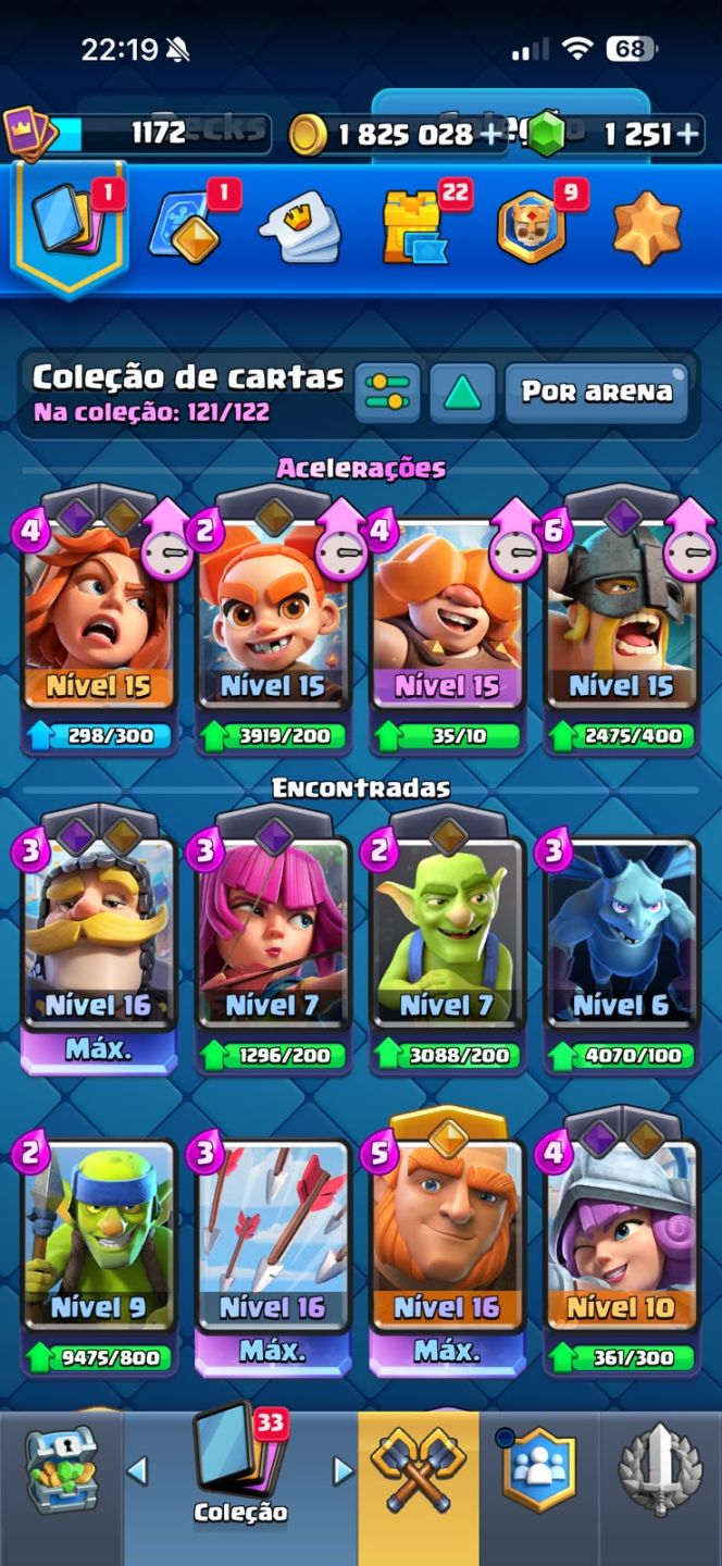 Conta Clash Royale 11k troféu, rei nível 15