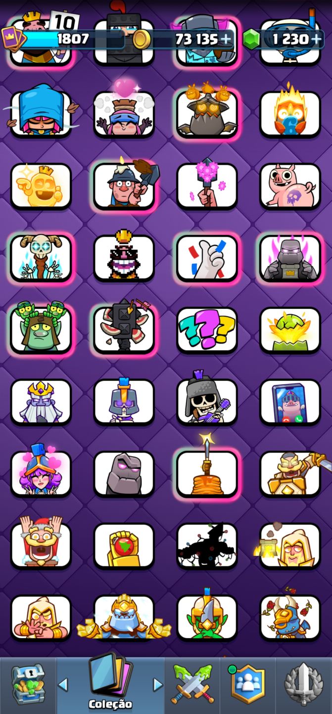 CONTA CLASH ROYALE 10 ANOS + EMOTE RARO FANTASMA REAL|14.000 TROFÉUS|REI 16 MAX