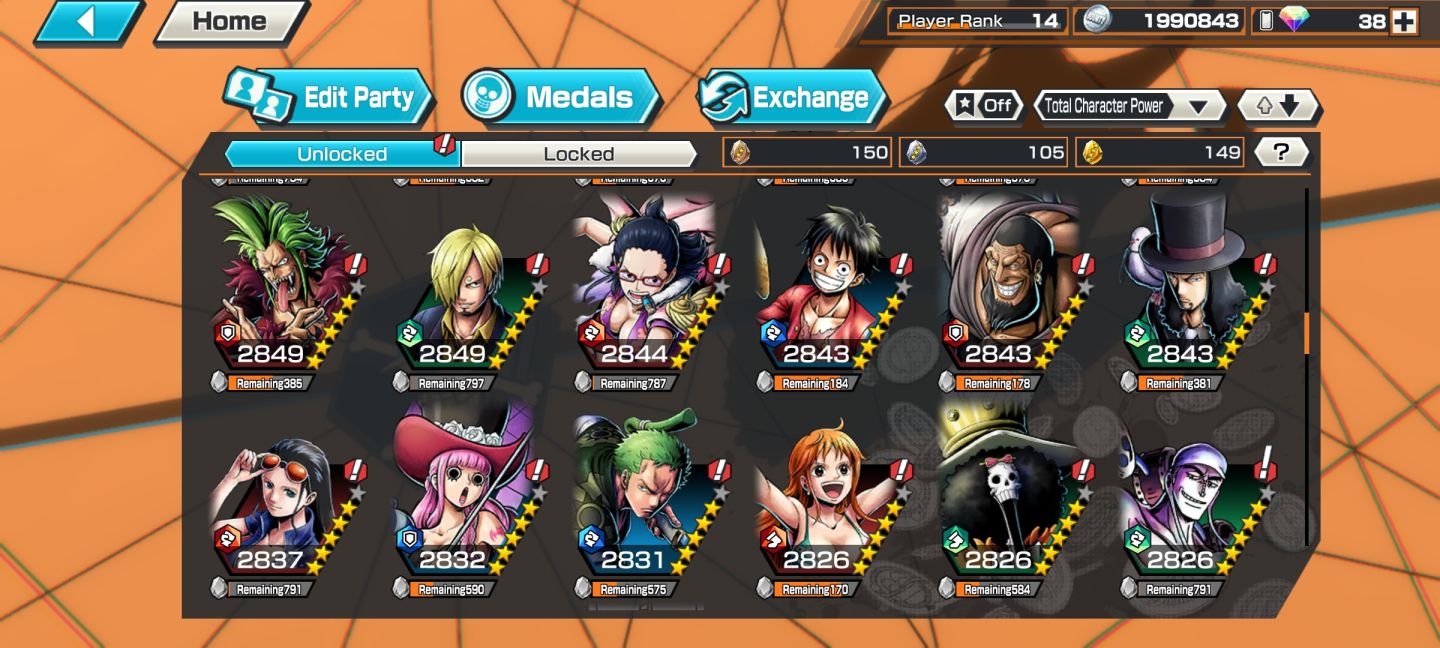 Conta de Bounty rush com barba negra, Aokiji e Rogerio EX