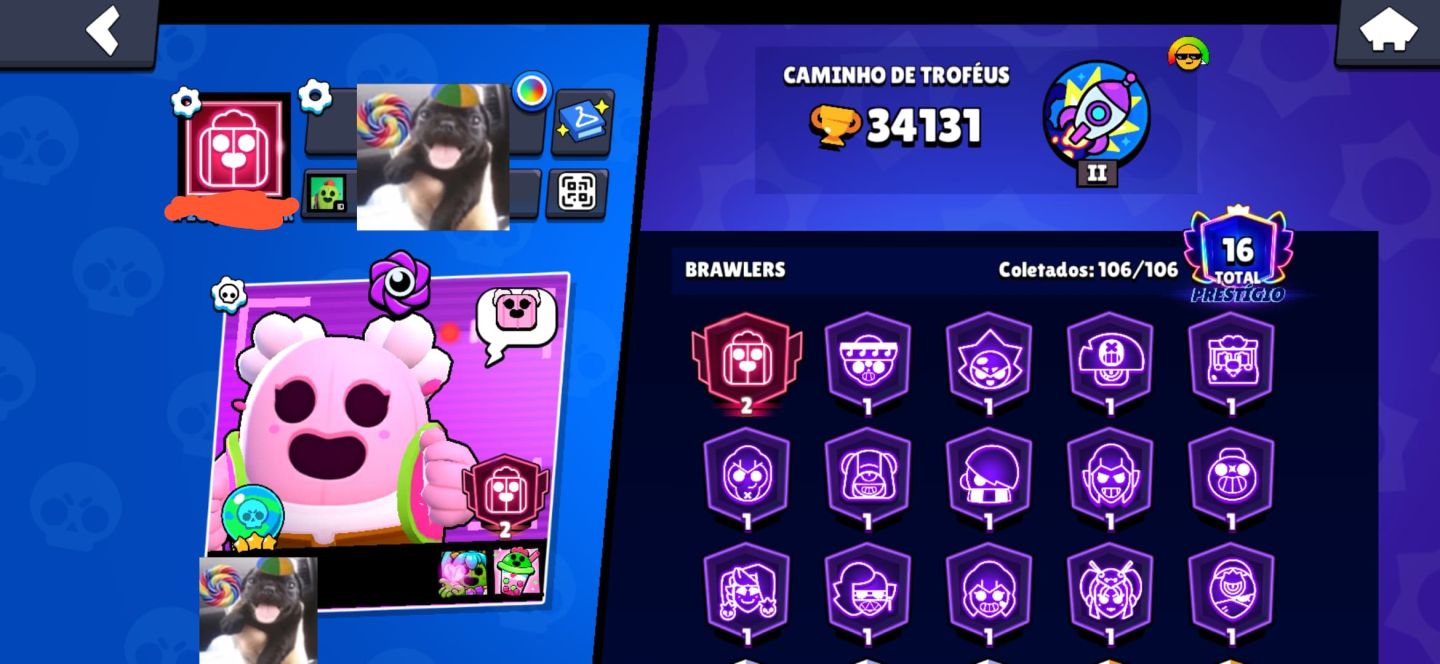 CONTA BRAWL STARS + CLASH ROYALE | 35K TROFÉUS + 15/16 PRESTÍGIOS