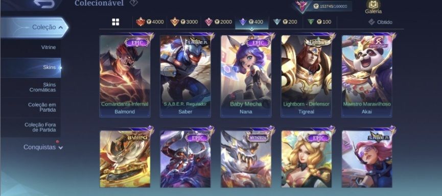 Conta mobile legends colecionador prestigiando 1