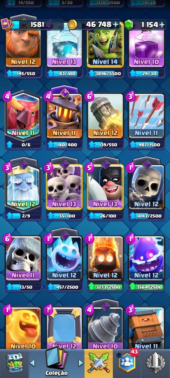 Conta clash royale +10k troféus 10 anos