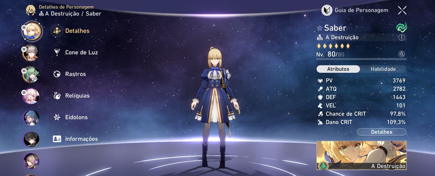 Saber E4 + arma assinatura/ conta no Endgame