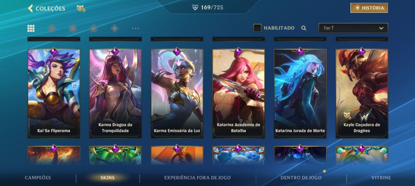 CONTA WILD RIFT(176 SKINS, INCLUINDO PASSES E SKINS MÍTICAS)