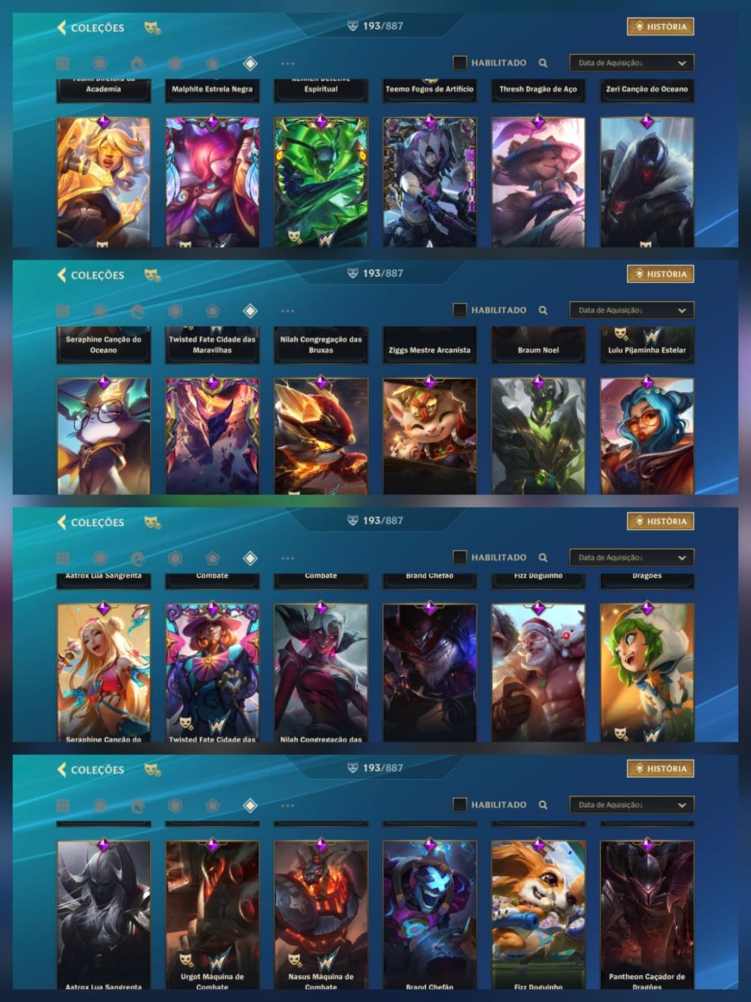 CONTA WILD RIFT | 193 SKINS | 41,3K COLEÇÃO | MÍTICA + CROMA MÍTICO | GLORIOSAS