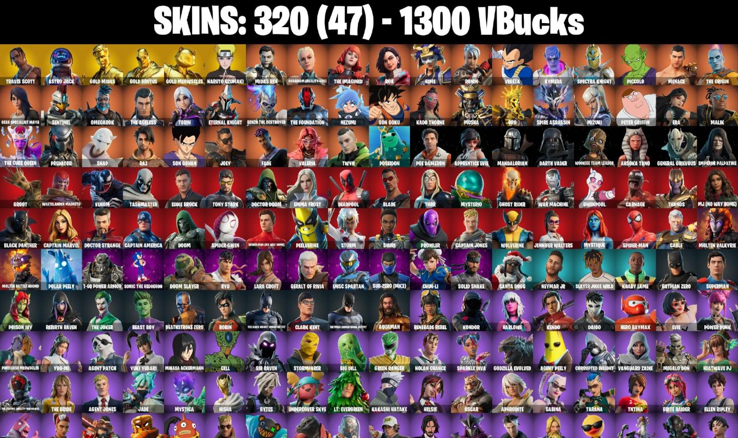 Conta Fortnite com Travis Scott | Astro Jack | Gold Midas e 320 Skins