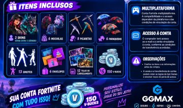 CONTA FORTNITE MULTIPLATAFORMA | 2 SKINS + 150 V-BUCKS