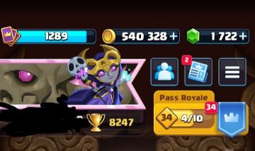 CLASH ROYALE Nível 14 120/122 Cartas Campeãs Lv.14/15 540k Ouro