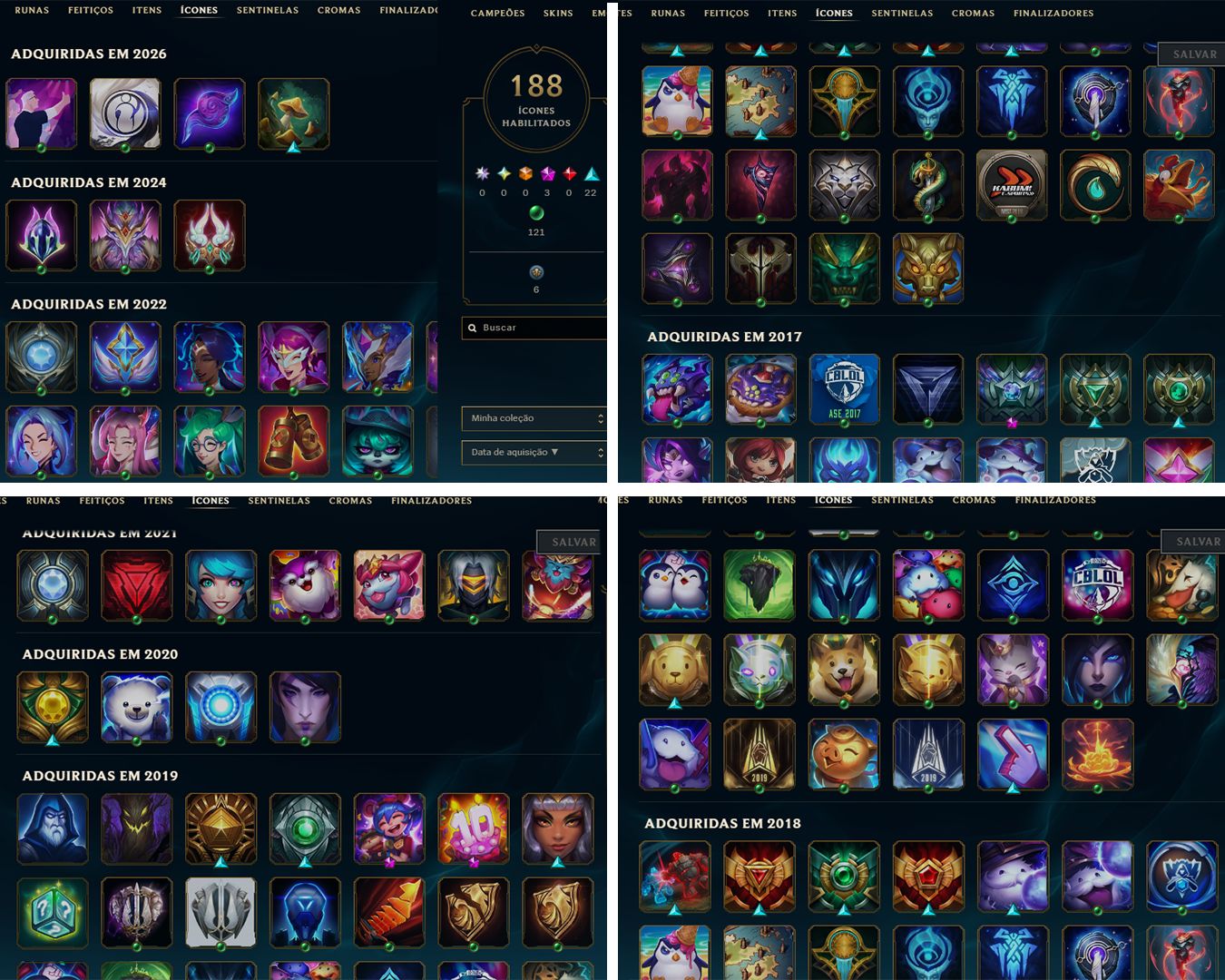 Conta lol 2012 - 103 Skins