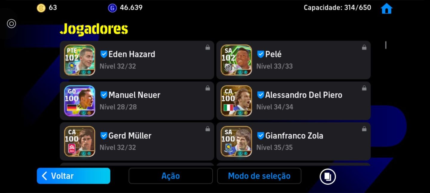 CONTA eFootball TOP | ELENCO DE RESPEITO
