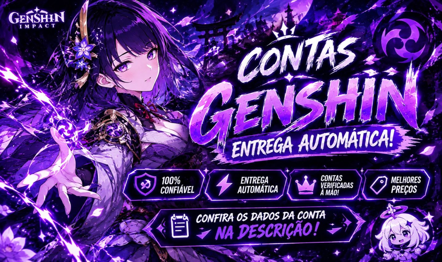 [30% OFF HOJE] Contas Genshin no Precinho! | Entrega Automática | Infos na Desc.