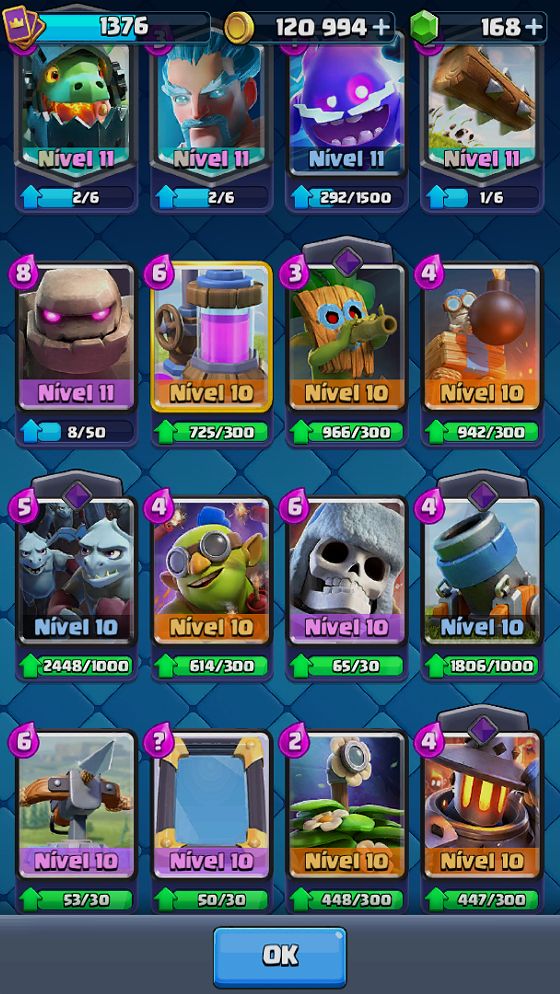 Conta CLash royale arena 20 e cartas lvl 15 e clash of clans cv 15