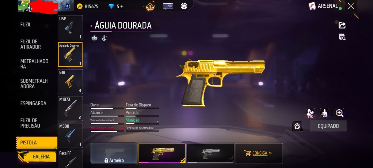 Conta de free fire antiga