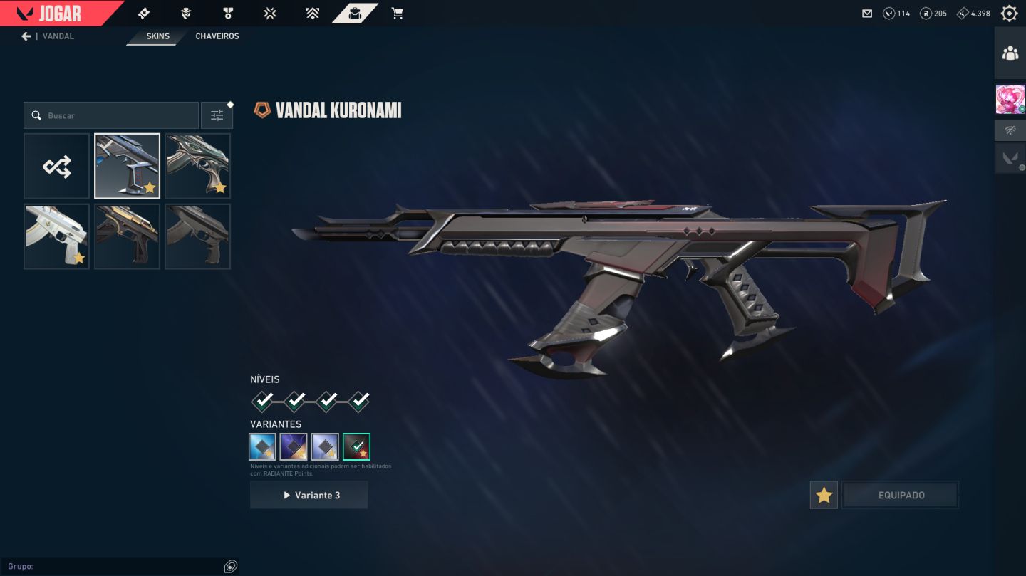 CONTA VALORANT | KURONAMI + NETUNO + LÚGUBRE | PICO PLATINA 3