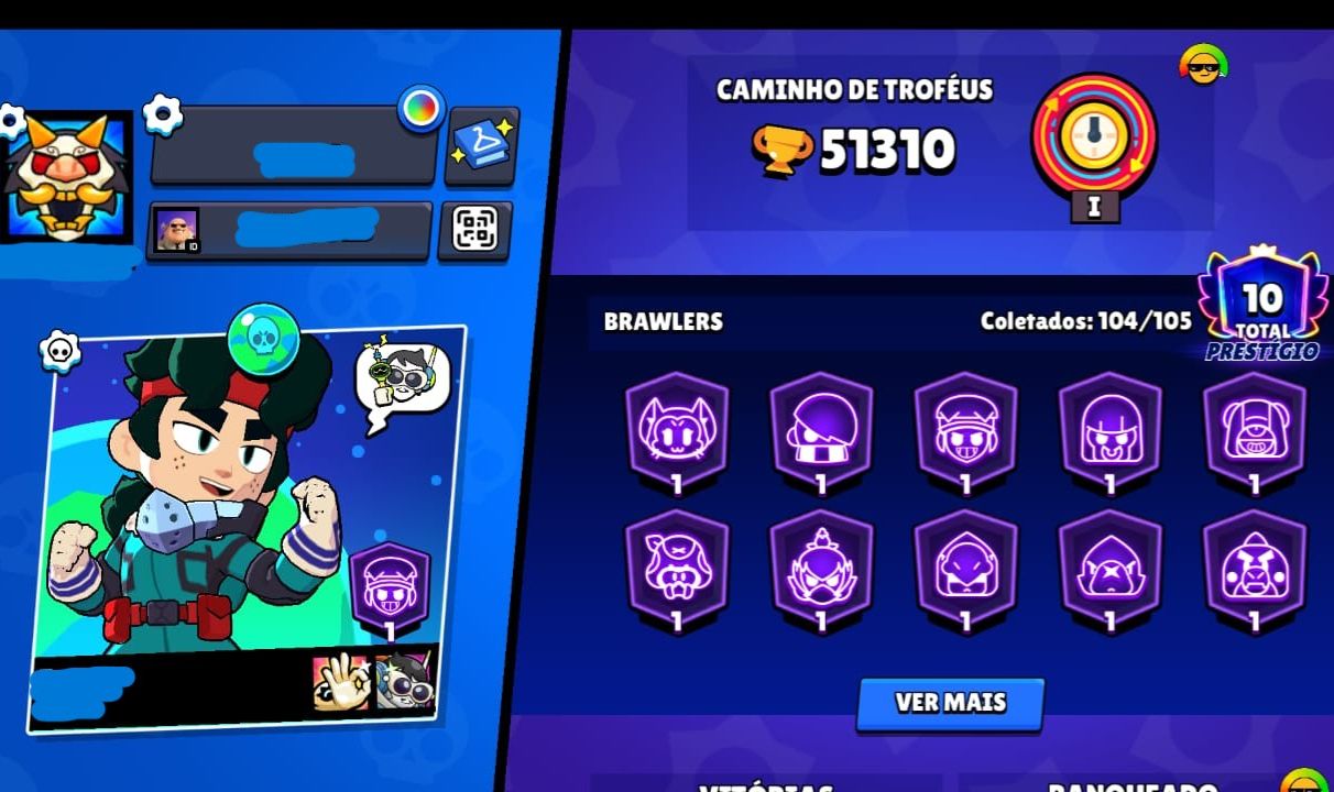 Conta Brawl Stars (Todos os personagens / + 62K Troféus)