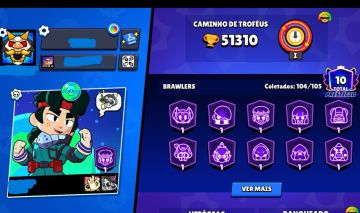 Conta Brawl Stars (Todos os personagens / + 51K Troféus)