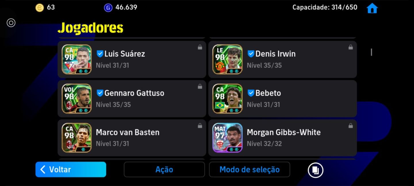 CONTA eFootball TOP | ELENCO DE RESPEITO
