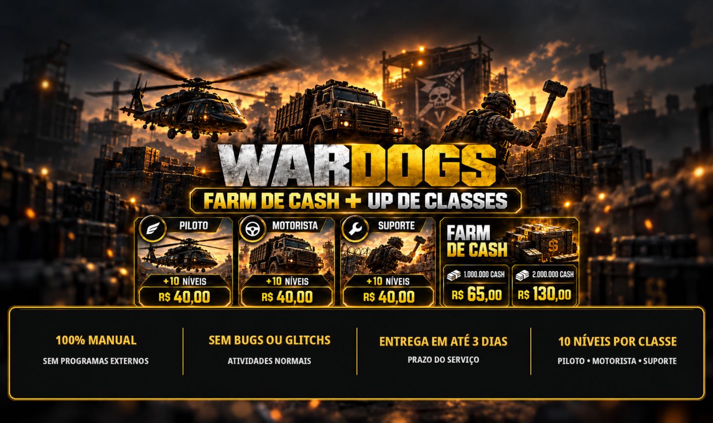 WARDOGS | FARM DE CASH MILIONÁRIO + UP DE CLASSES MAIS BARATO DO GGMAX