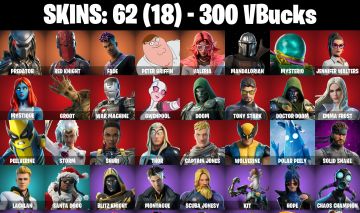 Conta Fortnite com Predator | Red Knight | Fade | Peter Griffin e 62 Skins