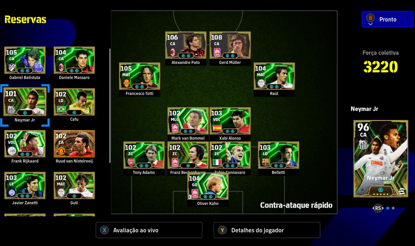 CONTA EFOOTBALL STEAM 3220+ 46 EPICOS 23 SHOWTIMES