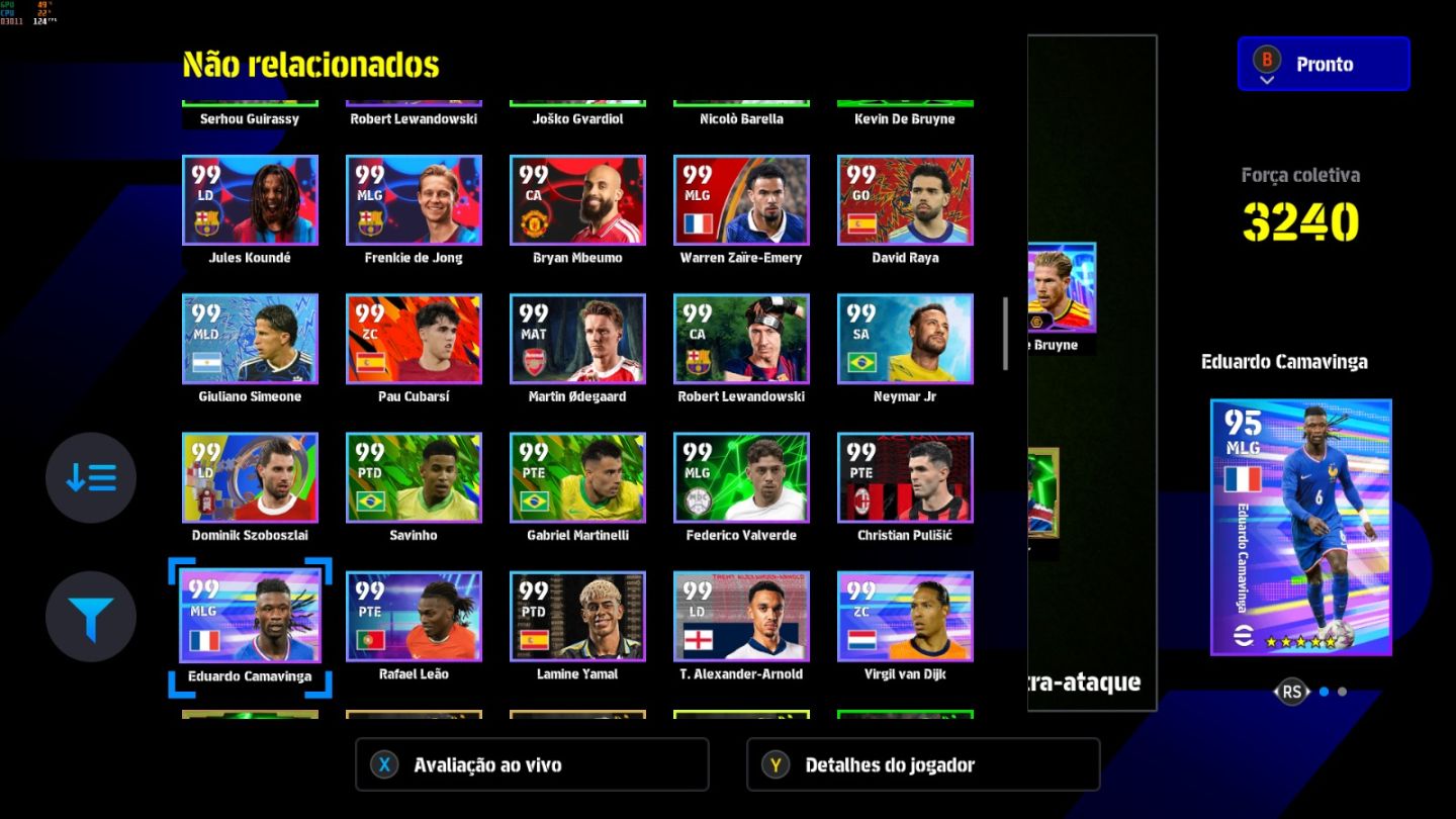 Conta PC Steam Samuel Eto'o 107, Kaka 106, De Bruine 105 e CIA
