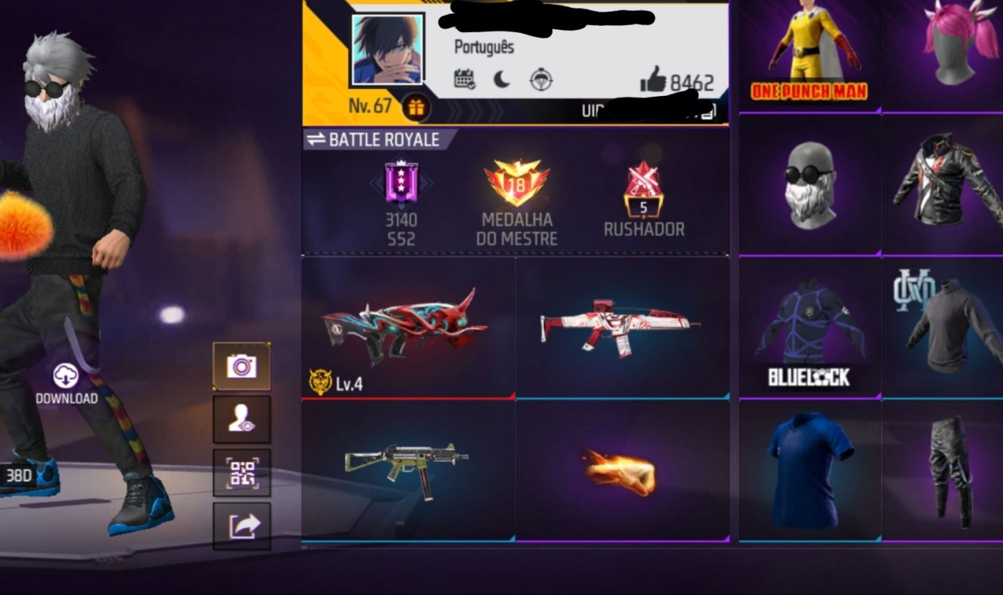 CONTA DE FREE FIRE MUITO GEMADA UMP E XM8 2 VELOCIDADE