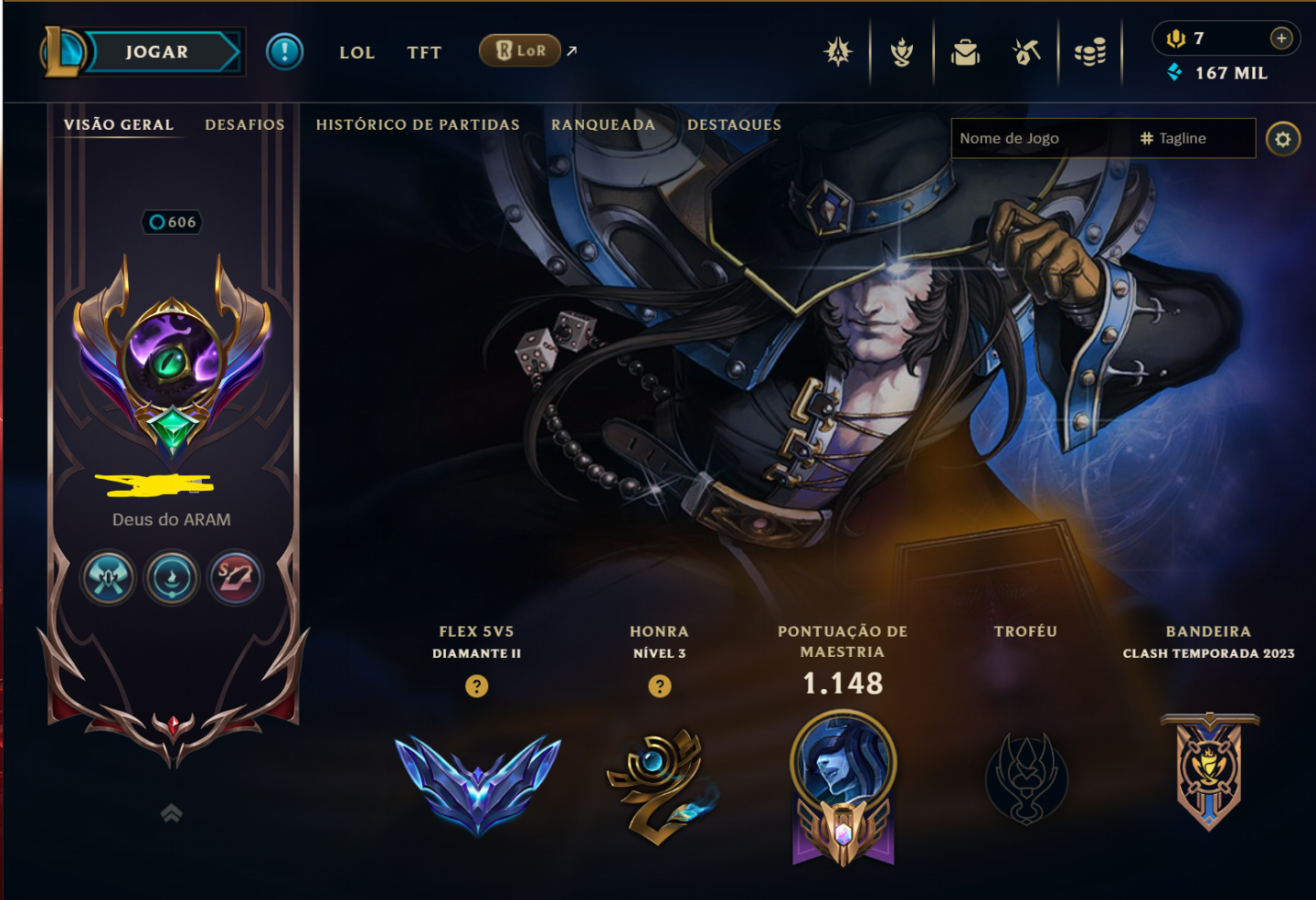 Conta lol PAX Twisted Fate + 1792 Skin e skins Raras