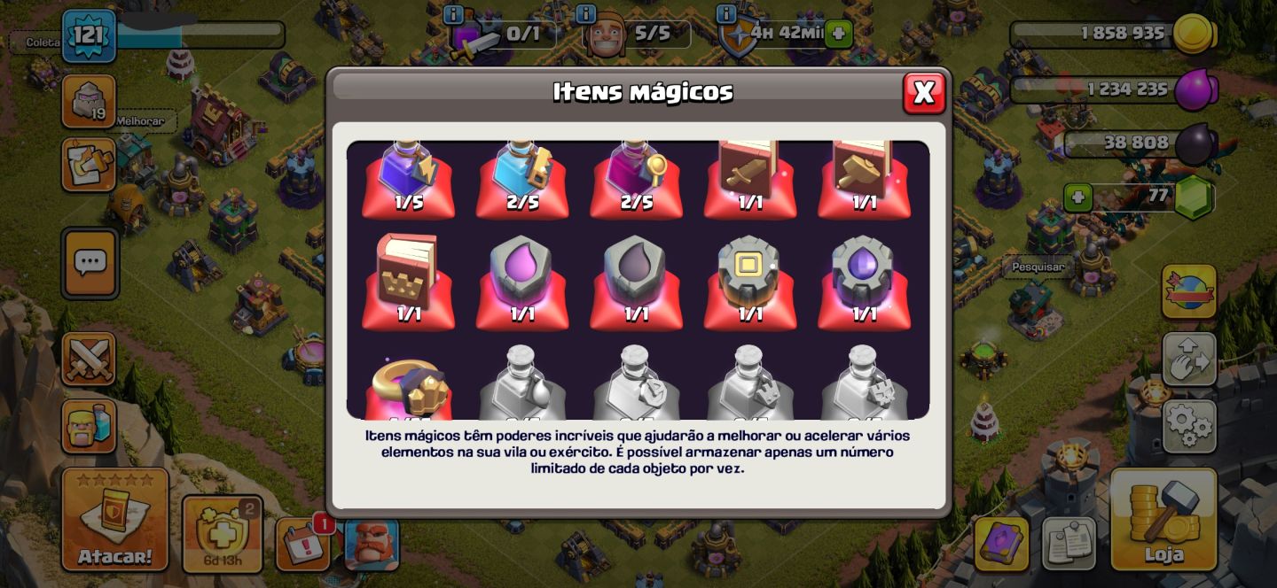 Clash of Clans - CV 14 (Muito upado), paisagens, skins de herói e itens mágicos