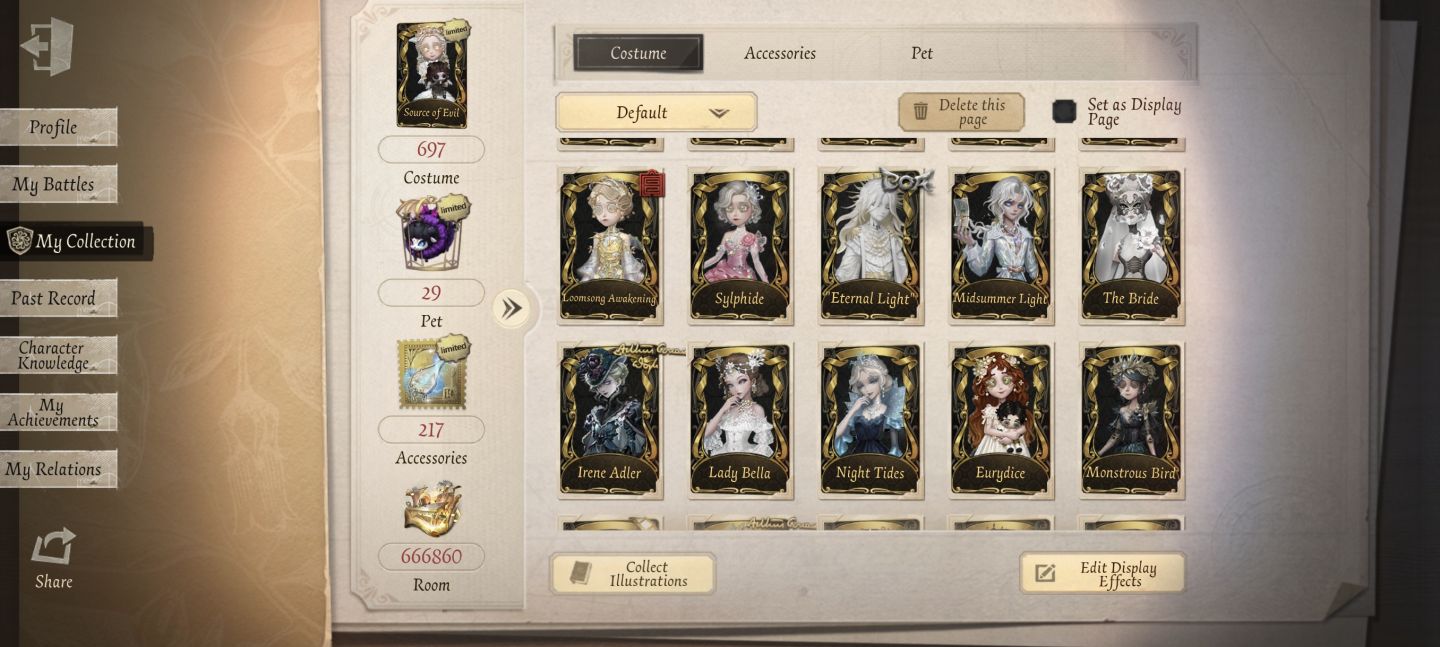 Conta Identity V (NA/EU Android) - Limitados, Danganronpa, Persona, Misty Villa