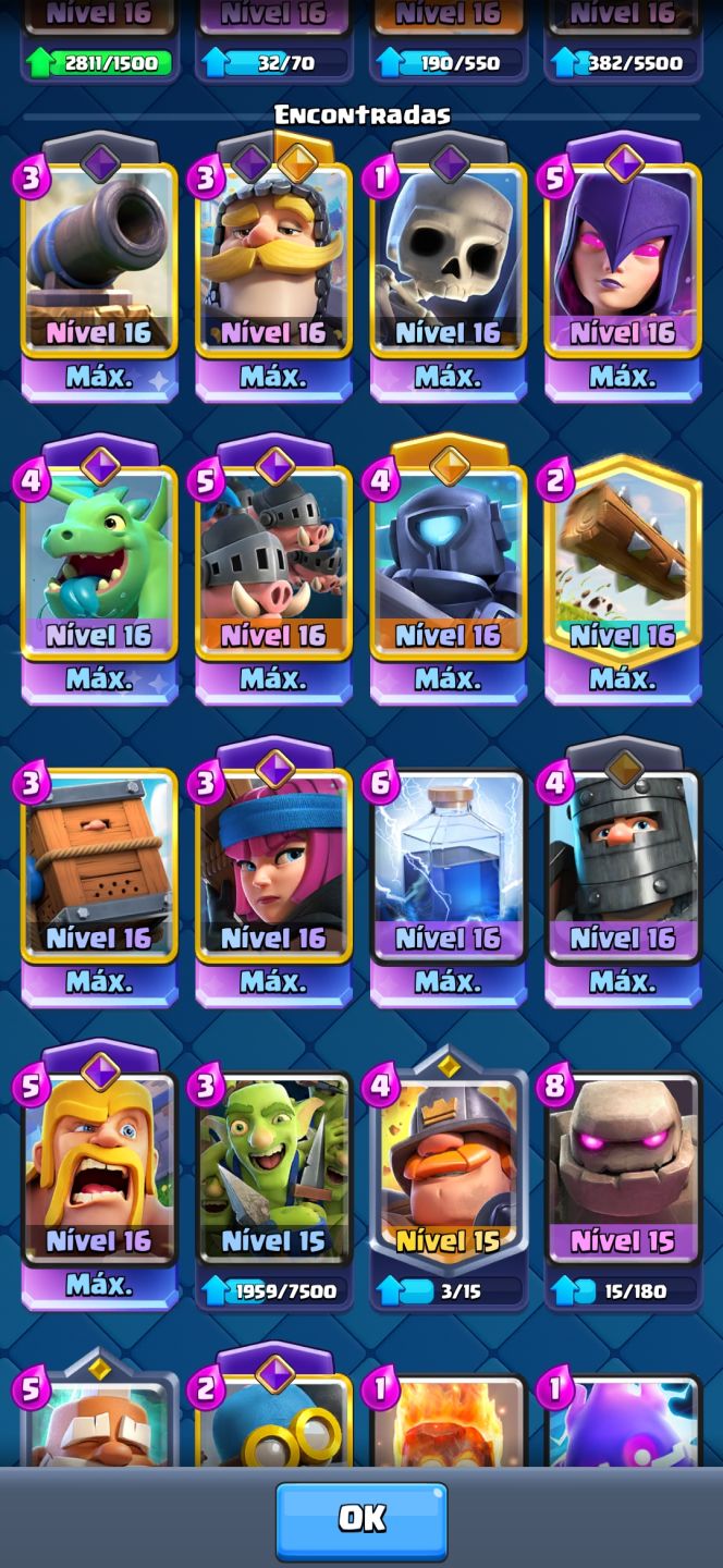 Conta de clash promissora com 13.500k de trofeu e muitas cartas 16