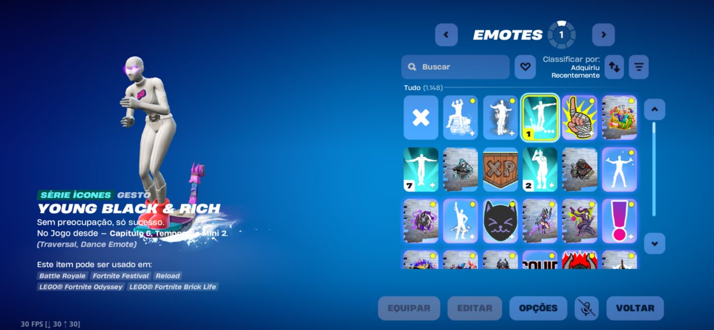 Conta fortnite 385 Skins escolhidas a dedo !!! Muita coisa q não voltam mais!!!!