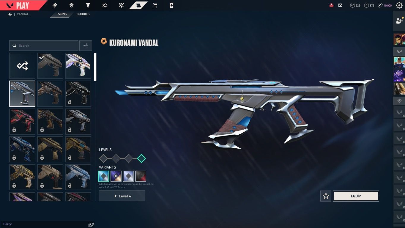 Valorant account, radiant and immortal, has kuronami knife and some other skins