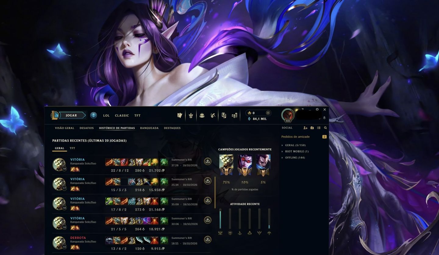 Smurf Vintage LV485 Com Skin Ultimate K/DA + 10 essência mítica