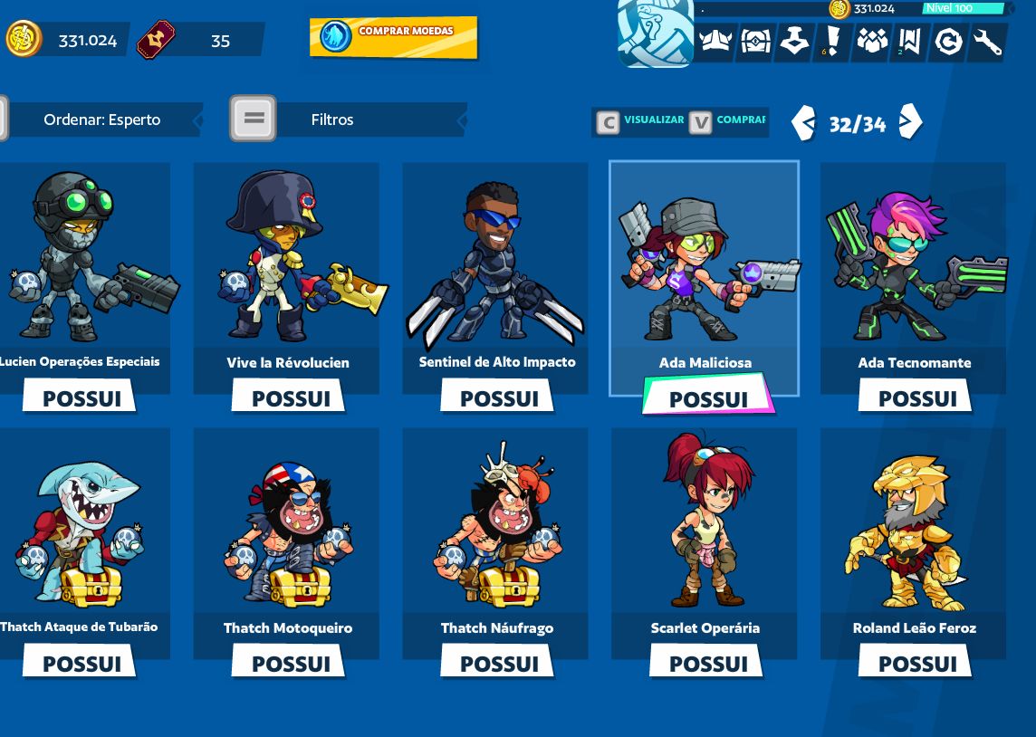 CONTA BRAWLHALLA COM 8 CROSSOVERS + SKINS + TODOS OS LEGENDS