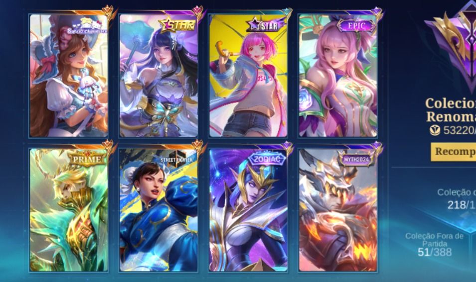 CONTA MOBILE LEGENDS | ESPECIAIS E COLEÇÃO VARIADA