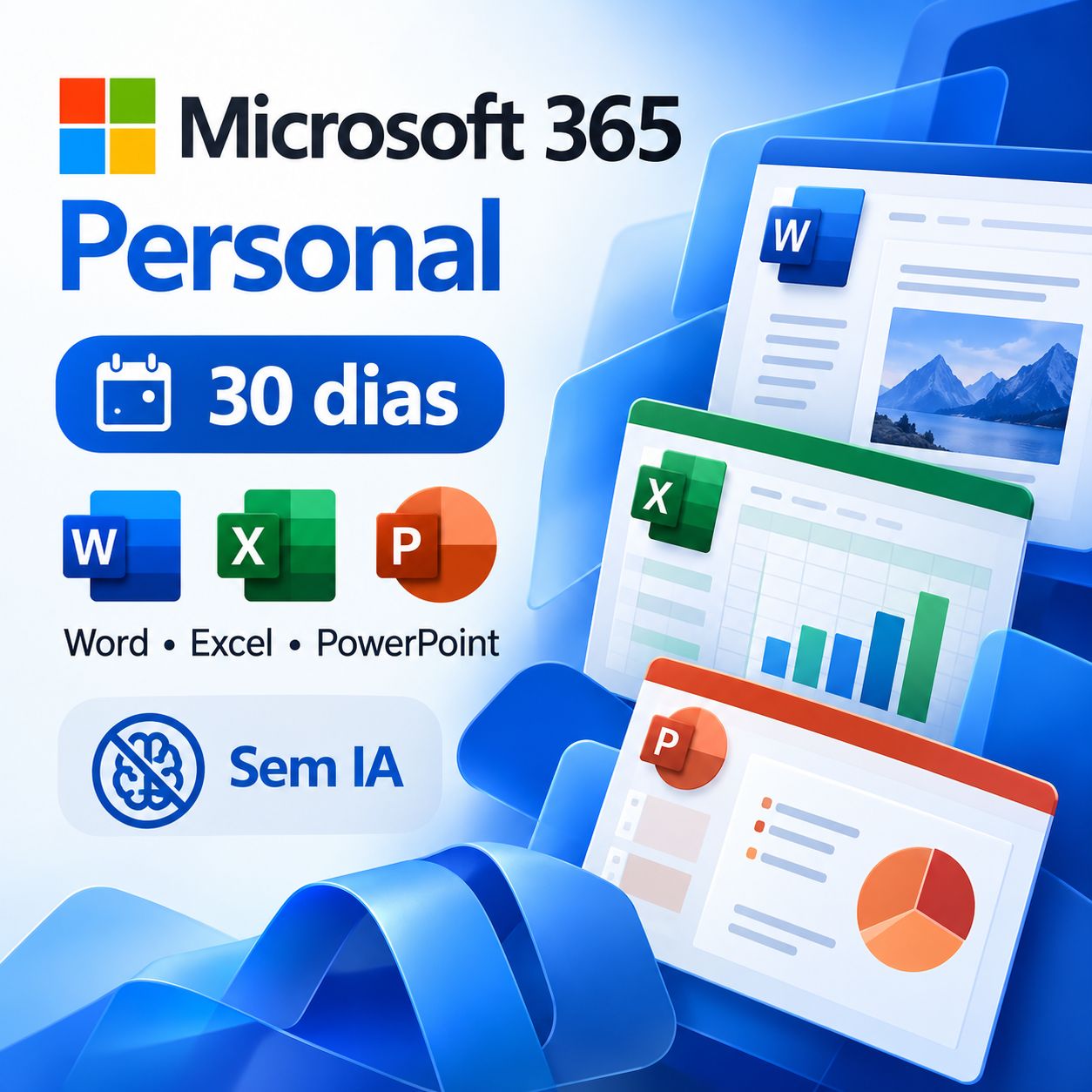 Microsoft 365 Personal | 30 dias | Conta pronta | Sem IA