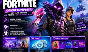 CONTA FORTNITE | SALVE O MUNDO + 300 V-BUCKS + 5 ITENS