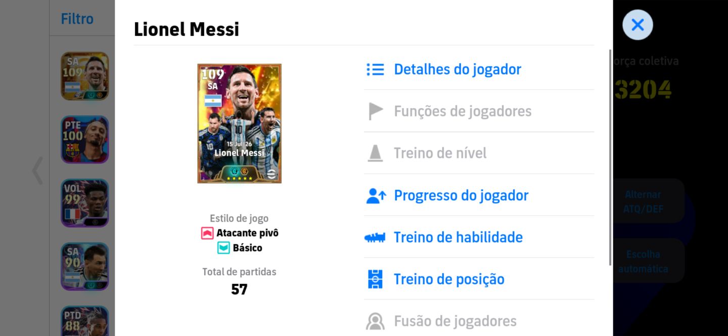 Conta Efootball - Messi blitz, Messi copa, cr7 copa e muito mais.