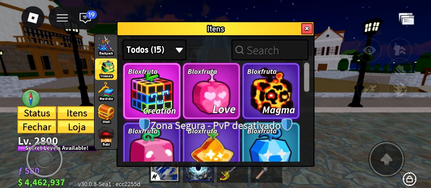 Conta LEVEL 74 com bakuri e bola da lua blox fruit tem portal roubei um ov