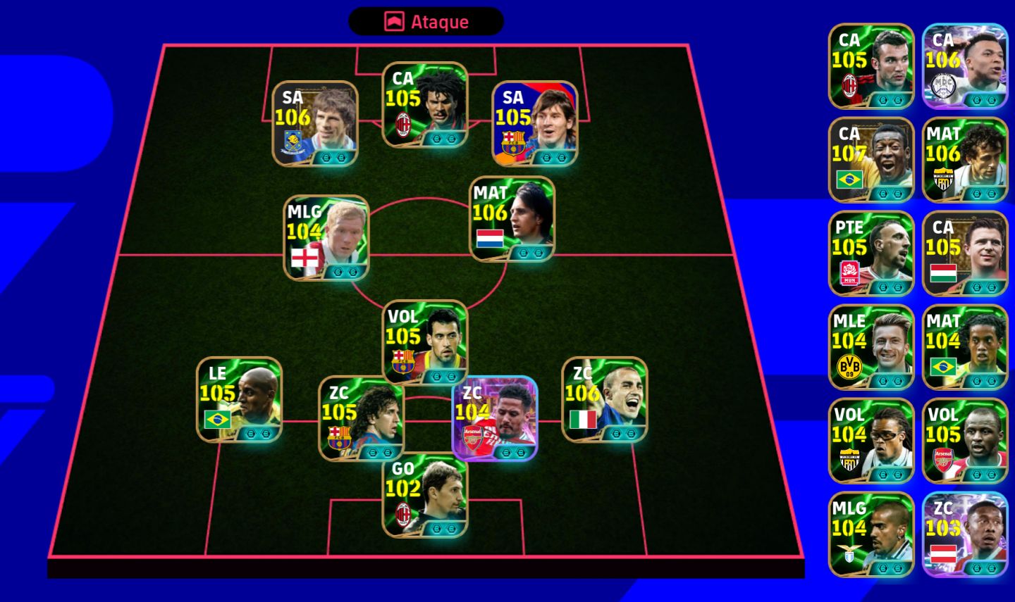 Conta eFootball BRABA do Gullit, Zola e Pelé