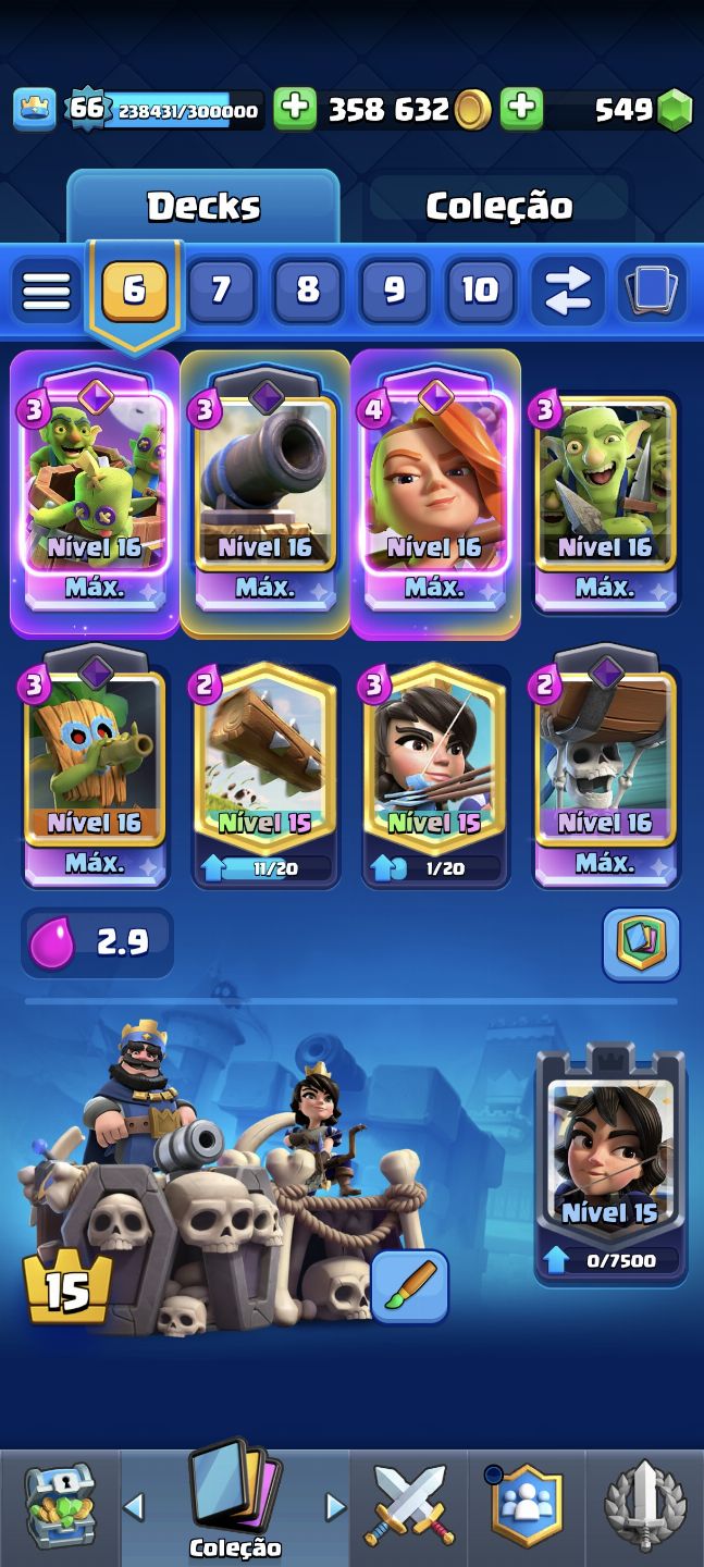 Conta Clash Royale Arena 33 | Maior Campeão | 22 Evoluções
