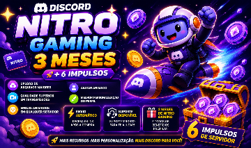 DISCORD NITRO GAMING 3 MESES + 6 BOOSTS | MELHOR PREÇO