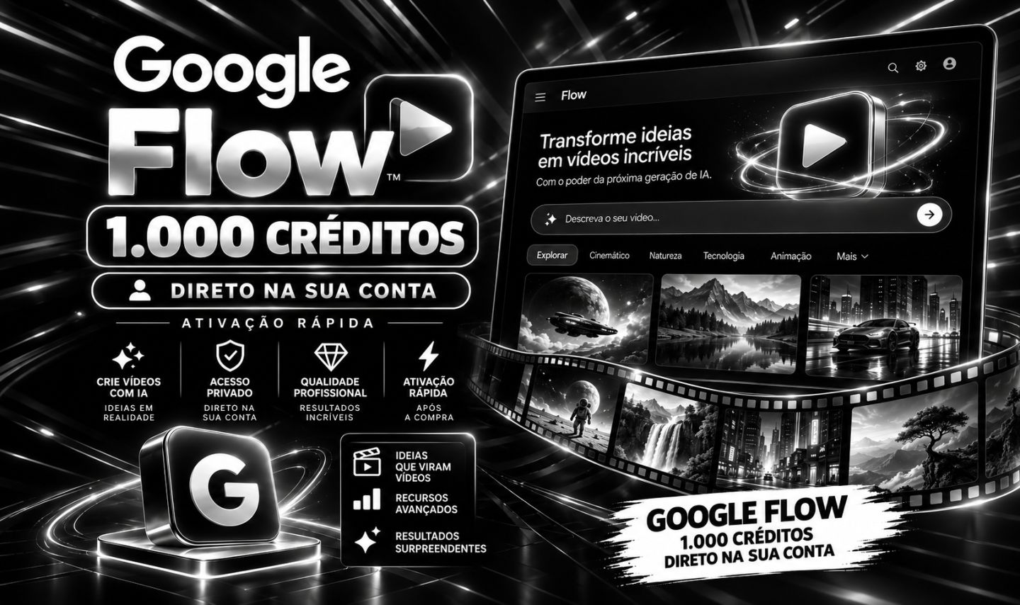 GOOGLE FLOW 1.000 CRÉDITOS DIRETO NA SUA CONTA