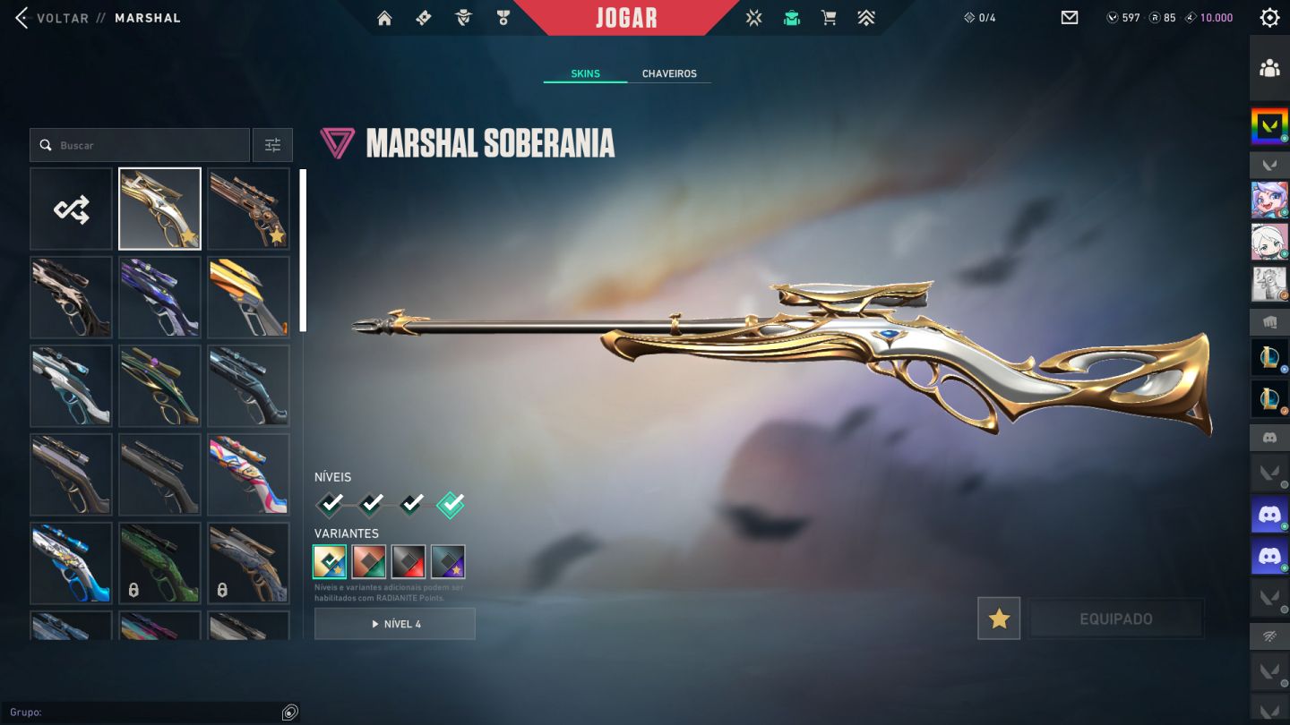 Conta de Valorant, skins de pacote e passe de batalha - 3.800 reais Gastos.