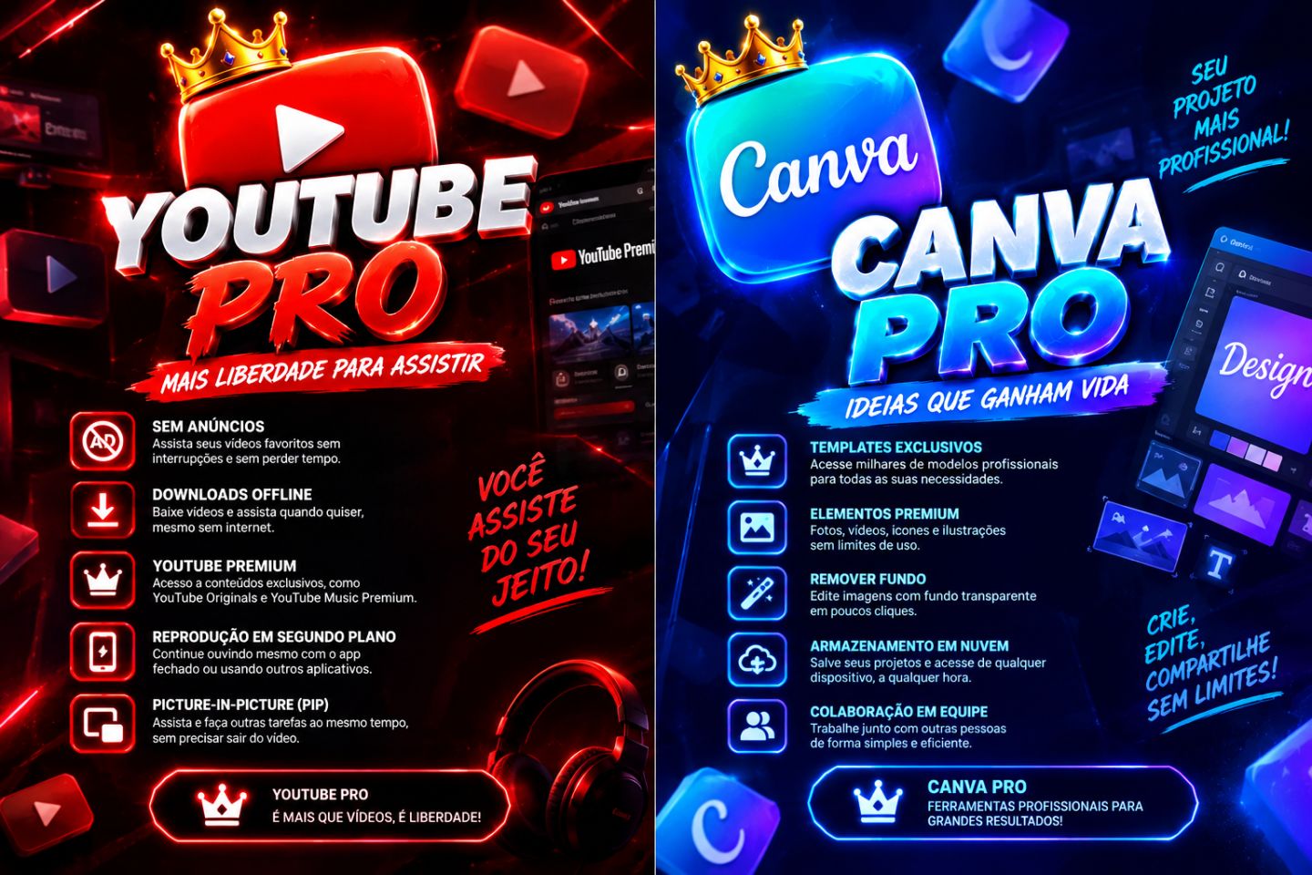 CANVA PRO PLUS IA 30 DIAS | YOUTUBE PREMIUM+ | [ENTREGA RÁPIDA]