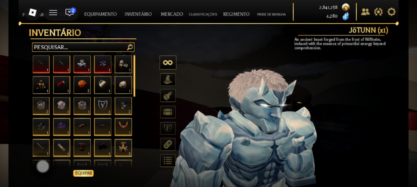 CONTA DE ROBLOX MUITO BOA DIVERSAS COISAS FOCADA EM AOTR E OUTROS