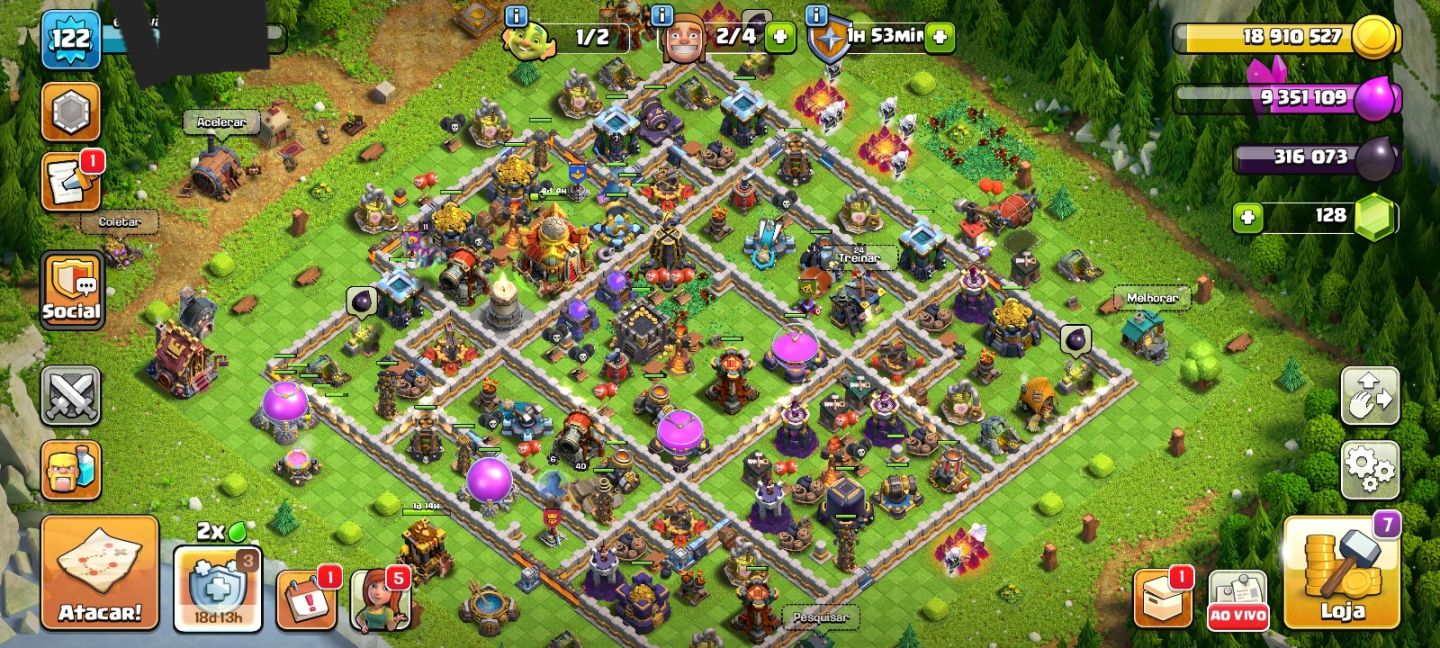 Conta clash of clans antiga upando do CV 17
