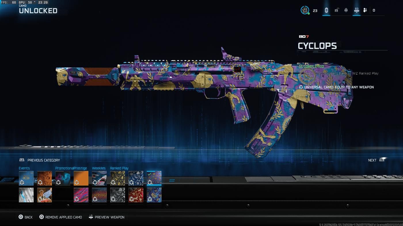 Camo Apocalipse + Iridescente no Wz+ Prestígio master + Recompensas do Beta MW4